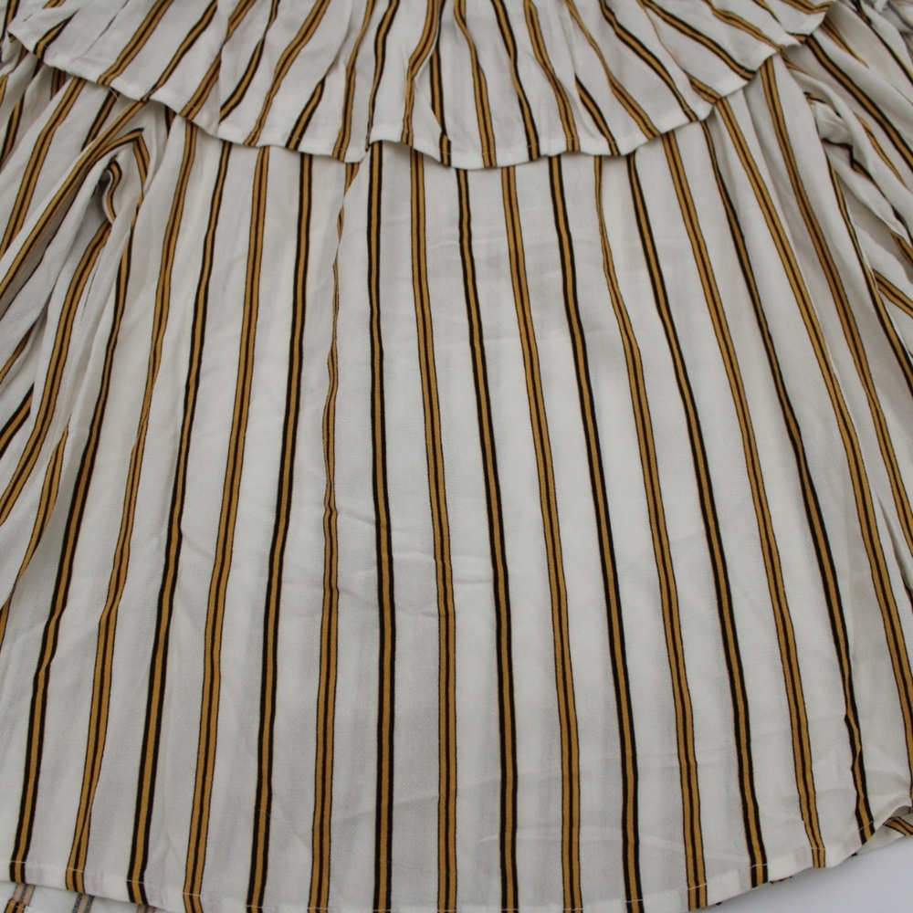 NWT Maurices Off-the-Shoulder Striped Blouse – Mustard & Cream - Picture 7 of 8